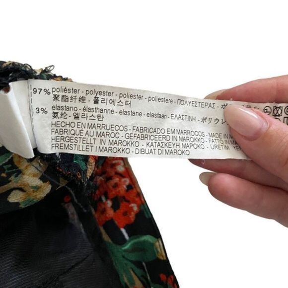 ZARA Floral Trousers with Bow Belt Sz XS‎ - Picture 6 of 6